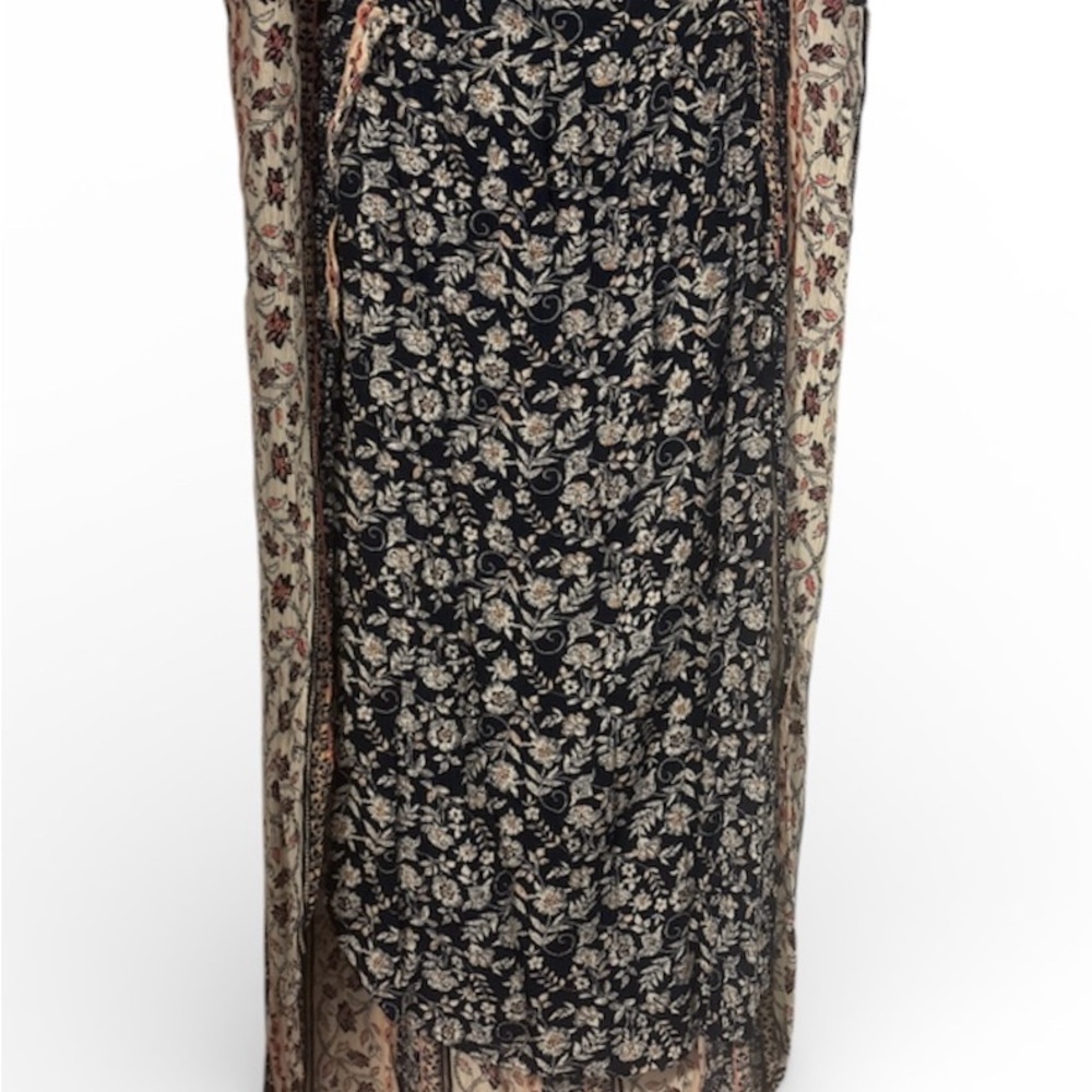 Women’s Floral Midi High Low Skirt Back Elastic Waist Maurices Size 1